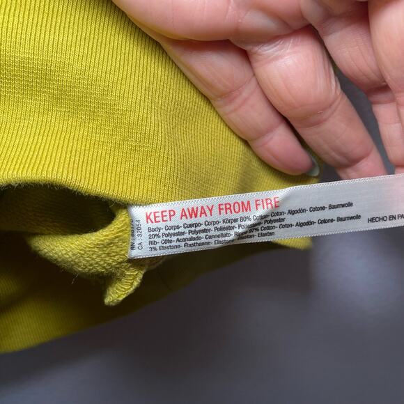 Daily Practice Anthropologie Women's size Large Lime Green Cropped Top Sweat Set - Picture 8 of 14